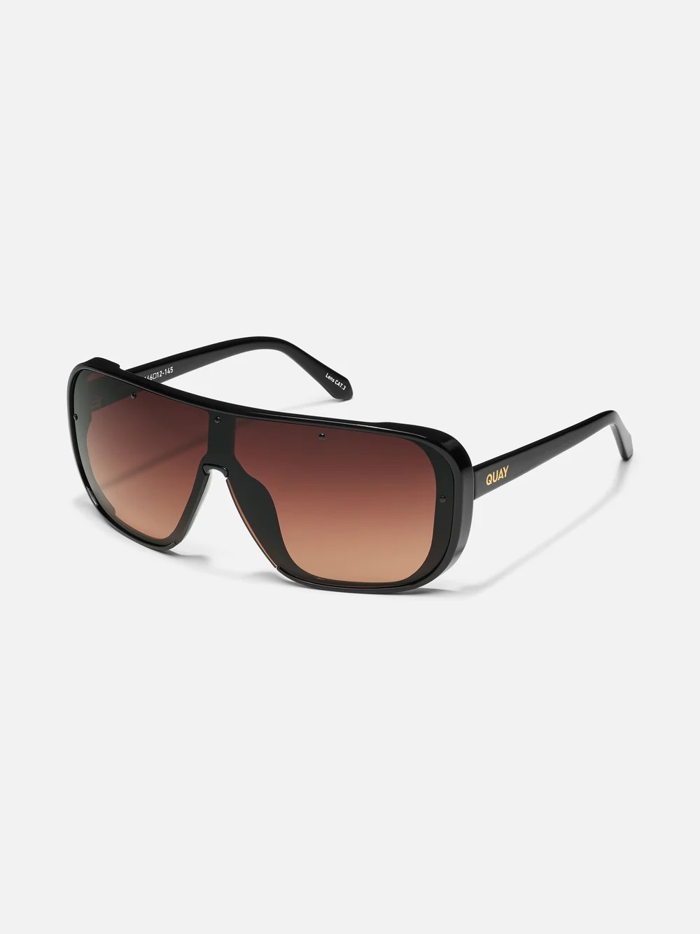 Quay Australia Black Frame Sunglasses with Brown Gradient Lenses